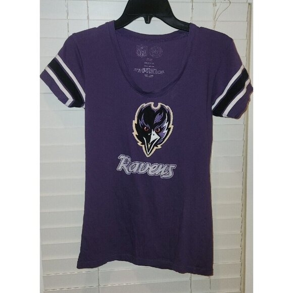 Baltimore Ravens Women's NFL '47 Brand Shirt MEDIUM preowned purple w/defect - Picture 1 of 9